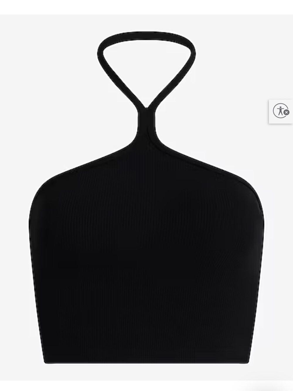 NWT Express Black Halter Crop Top Ribbed - Picture 2 of 6